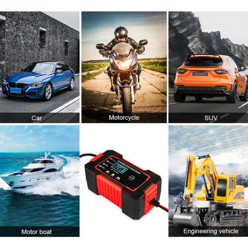 Battery Charger Digital LCD Display Car Battery Charger Power Pulse Repair Charger Wet Dry Lead Acid