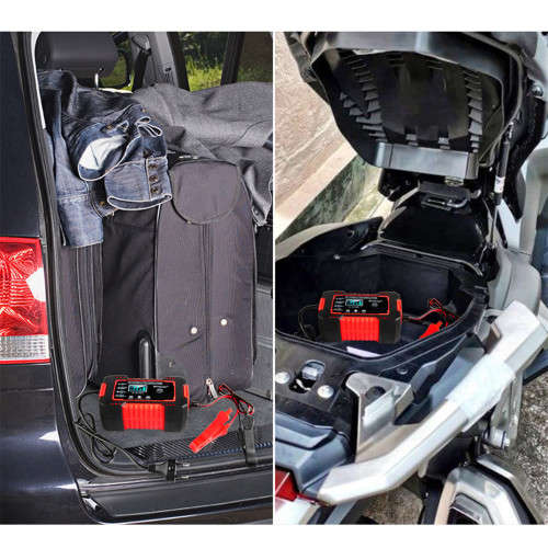 Battery Charger Digital LCD Display Car Battery Charger Power Pulse Repair Charger Wet Dry Lead Acid