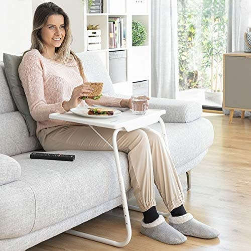 Foldable Tray Table Portable Sofa TV Tray Adjustable Laptop Table