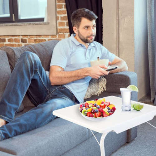 Foldable Tray Table Portable Sofa TV Tray Adjustable Laptop Table