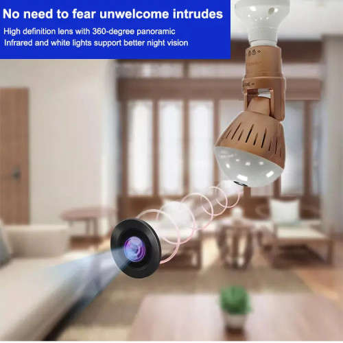 V16 E27 HD Panorama 360 Degree Wide Angle IP Wifi Bulb Wireless Bulb Camera