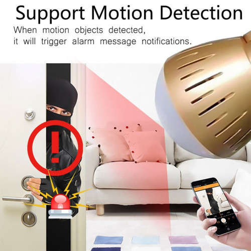 V16 E27 HD Panorama 360 Degree Wide Angle IP Wifi Bulb Wireless Bulb Camera