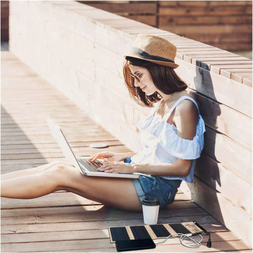 USB Solar Panel Waterproof 10W Power Bank Foldable Outdoor Mobile Phone Charging Camping