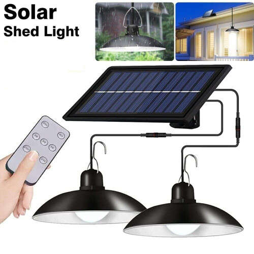 Double LED Solar lights Indoor and outdoor with Panel and remote