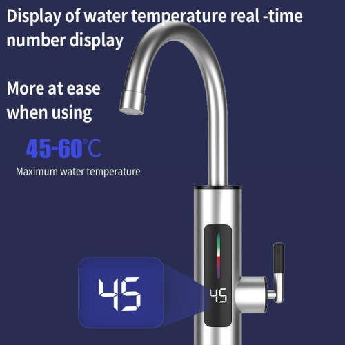 Stainless Steel Electric Water Heater Temperature Display Instant Hot Faucet RY-019