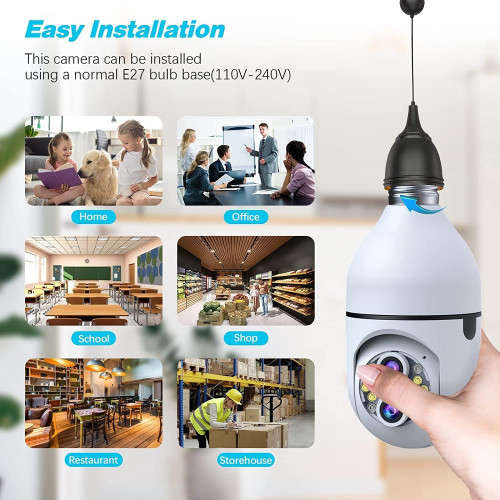 Home Camera Wireless Wifi Light Bulb Outdoor Security Camera Light Holder
