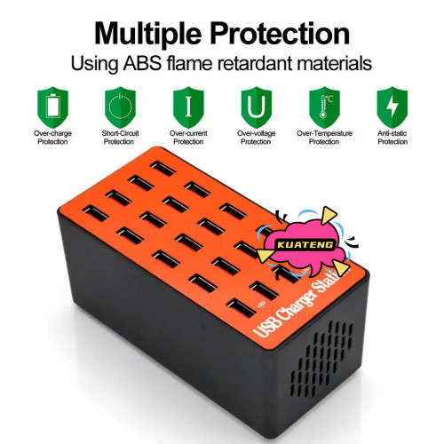 5V/8A 20 Ports USB Hub Splitter Portable Universal USB Smart Charging Station