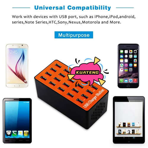 5V/8A 20 Ports USB Hub Splitter Portable Universal USB Smart Charging Station