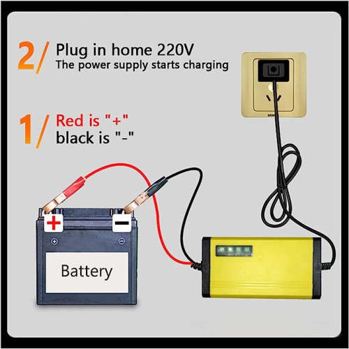 12V 2A Car Battery Charger Power Pulse Repair Motorcycle Battery Charger - Suitable for 12V 4AH-30AH
