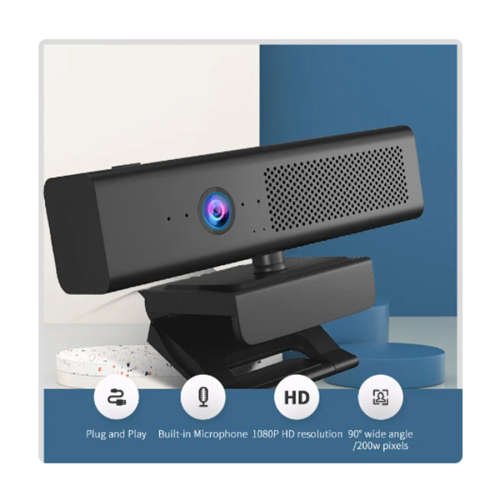 Full HD webcam with speaker Wide angle view Plug and play