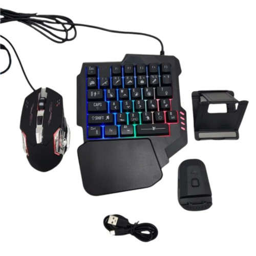 JG833 4-in-1 Combo Pack With One-hand Keyboard, Mouse and PUBG Converter