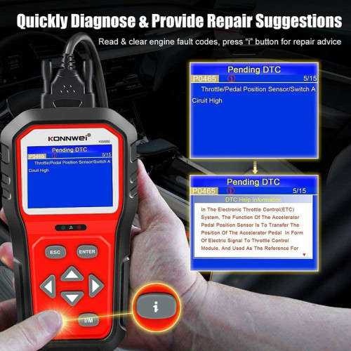 KONNWEI KW860 Car Tool Scanner Barcode Reader Support Multi-language