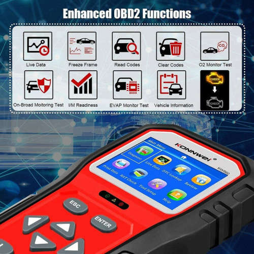 KONNWEI KW860 Car Tool Scanner Barcode Reader Support Multi-language