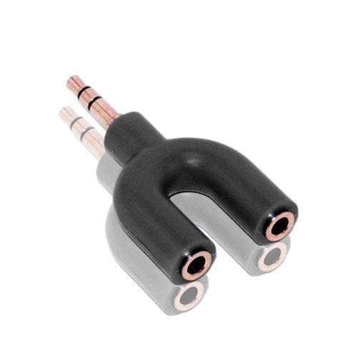 KY-148 U-Shaped Stereo 2 Way Converter Headphone Splitter 3.5mm 1 Male to 2 Female
