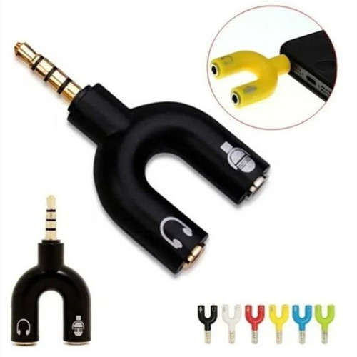 KY-148 U-Shaped Stereo 2 Way Converter Headphone Splitter 3.5mm 1 Male to 2 Female