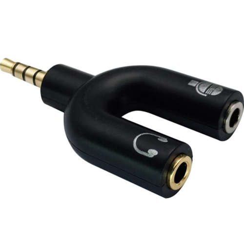 KY-148 U-Shaped Stereo 2 Way Converter Headphone Splitter 3.5mm 1 Male to 2 Female