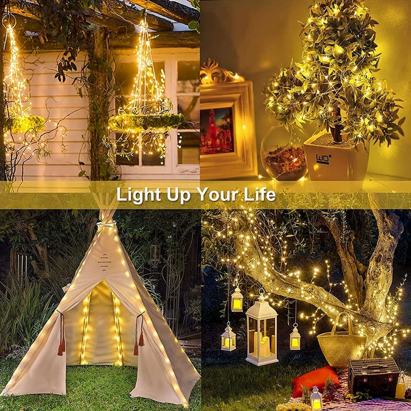 LED Light Waterproof Copper Wire Fairy Light Balcony Garden Decoration 10M Outdoor Solar
