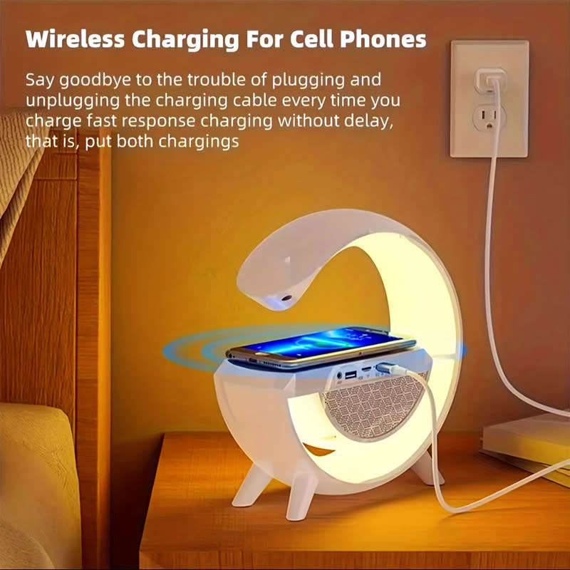 Smart G-Type Bluetooth Wireless Charging Smart Speaker RGB Desk Lamp