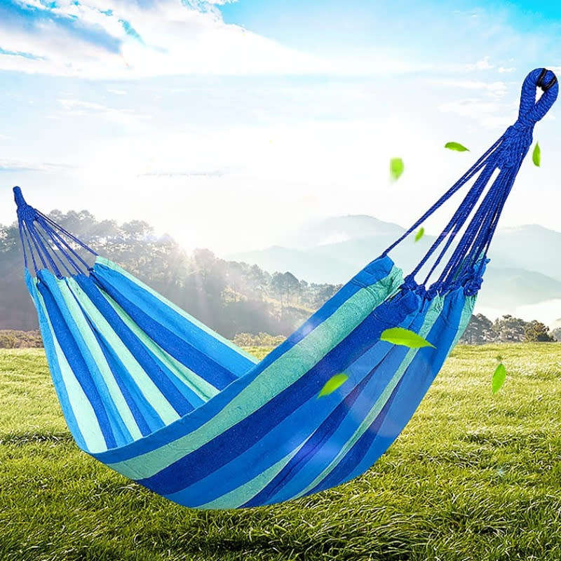 Portable Outdoor Hammock Canvas Stripe Home Swing Camping Garden Hanging Chair