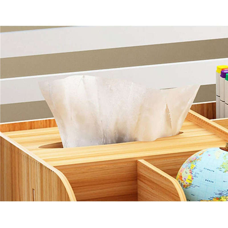 Multifunctional DIY Wooden Desktop Storage Box With Drawers For Home Office