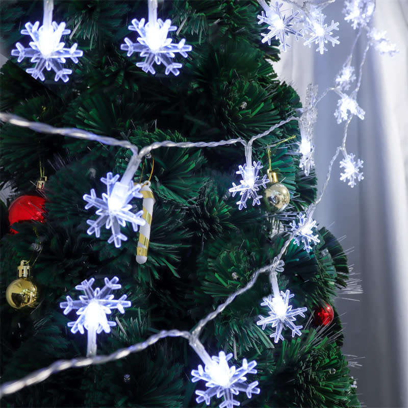 Outdoor Christmas Snowflake String Lights Waterproof Garden Party Decoration White