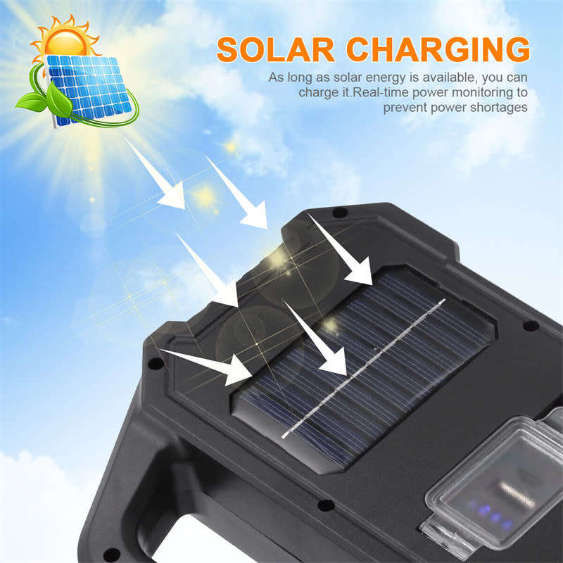 Solar Outdoor Portable Rechargeable Waterproof Multi-Function LED Work Light