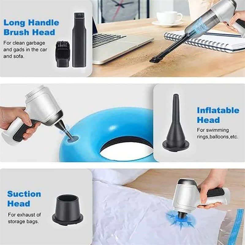 12000pa Strong Suction Power 3-in-1 Handheld Portable Car Cordless Vacuum Cleaner