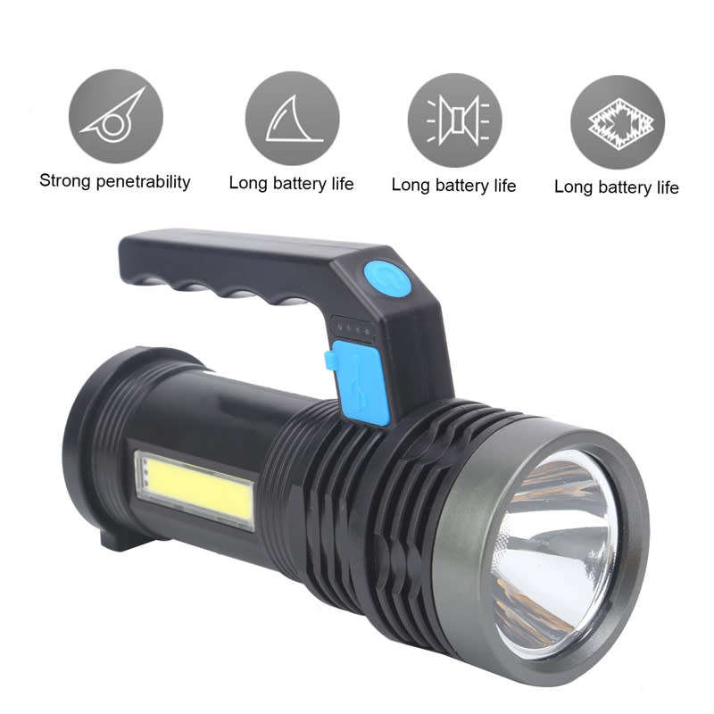 USB Rechargeable LED Waterproof Searchlight Long Life Lightweight Camping Outdoor Flashlight