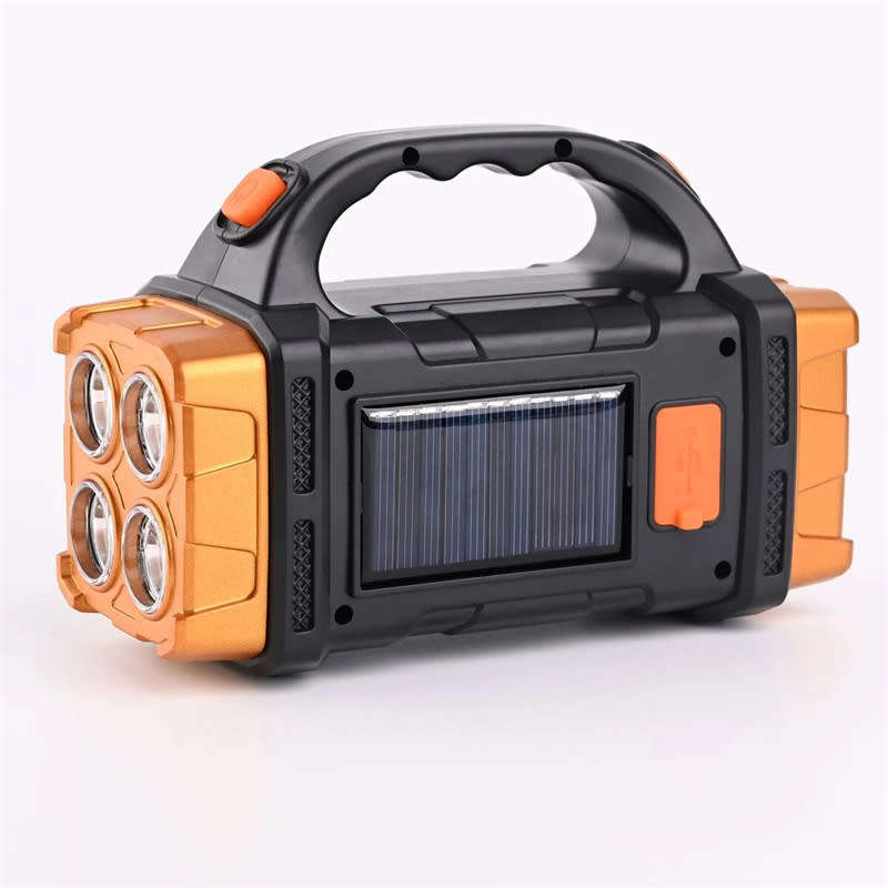4 Lighting Modes USB Long Range Flashlight Waterproof Solar Night Fishing Flashlight