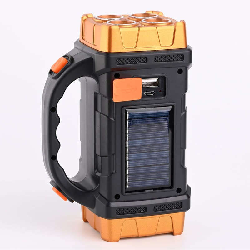 4 Lighting Modes USB Long Range Flashlight Waterproof Solar Night Fishing Flashlight