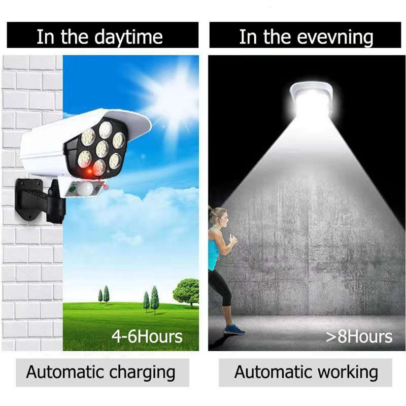 Solar Light Remote Control Fake Camera Sensor Street Lamp Wall Lamp Garden Lamp 77LED