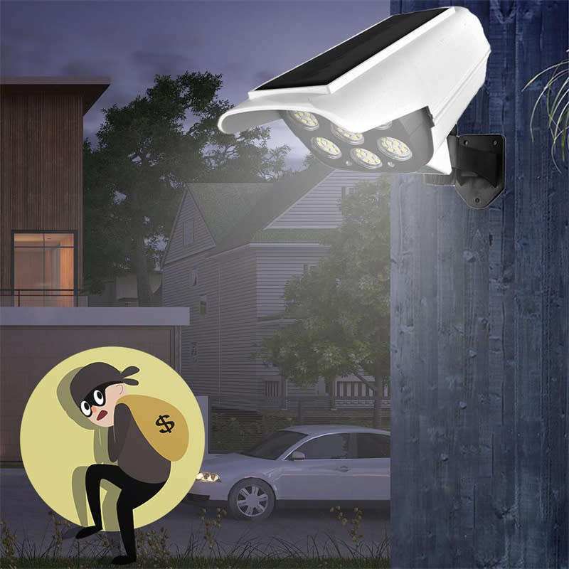 Solar Light Remote Control Fake Camera Sensor Street Lamp Wall Lamp Garden Lamp 77LED