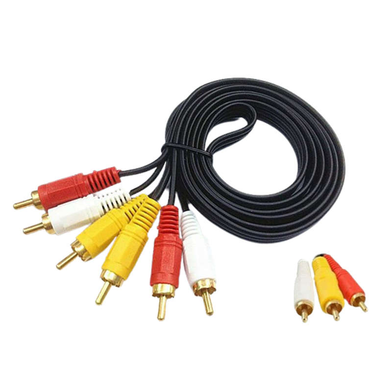1.5m Phono Plug RCA Audio Video AV TV Cable Lead 3 RCA to 3 RCA Yellow Red White