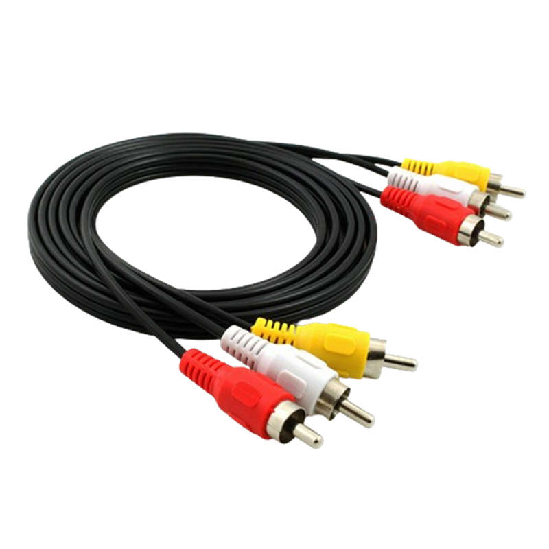 1.5m Phono Plug RCA Audio Video AV TV Cable Lead 3 RCA to 3 RCA Yellow Red White