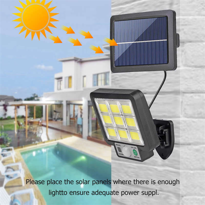 LED Split Solar Wall Light 3 Mode Garden Street Lighting Motion Sensor Waterproof Sensor Light