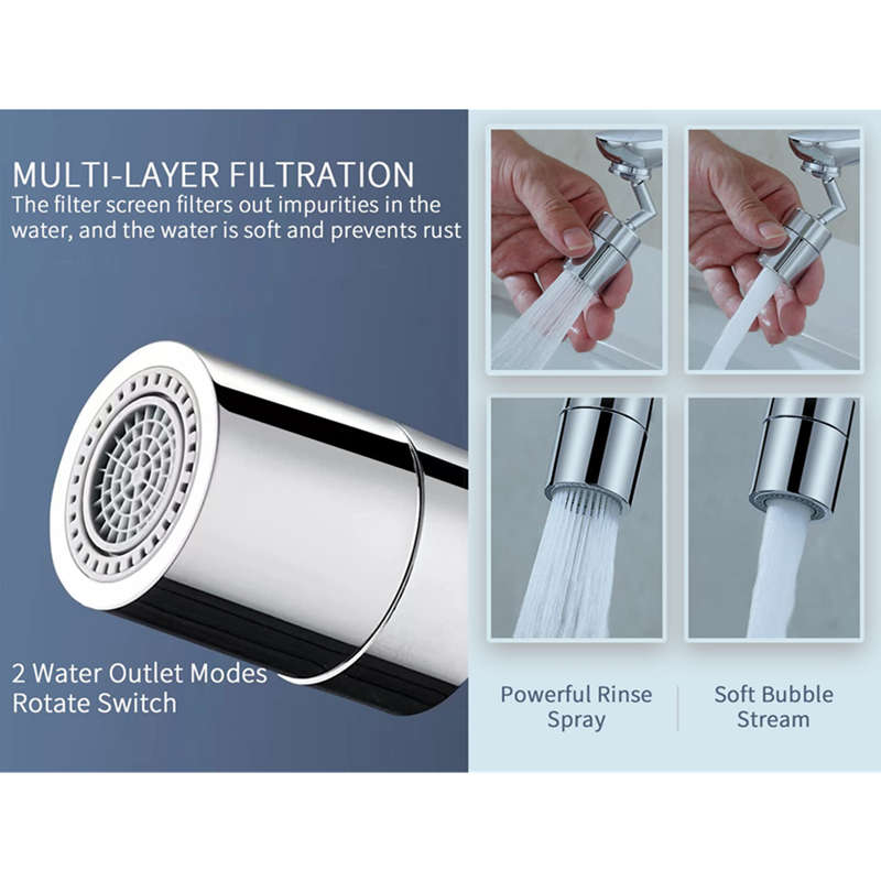 720 Degree Swivel Universal Splash Guard Sink Filter Faucet Bathroom Sink Faucet Extender