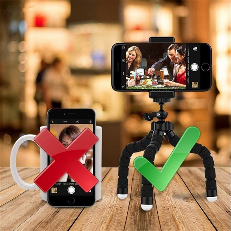 Mini Octopus Tripod Clip Flexible Sponge Tripod Pocket Smartphone Holder