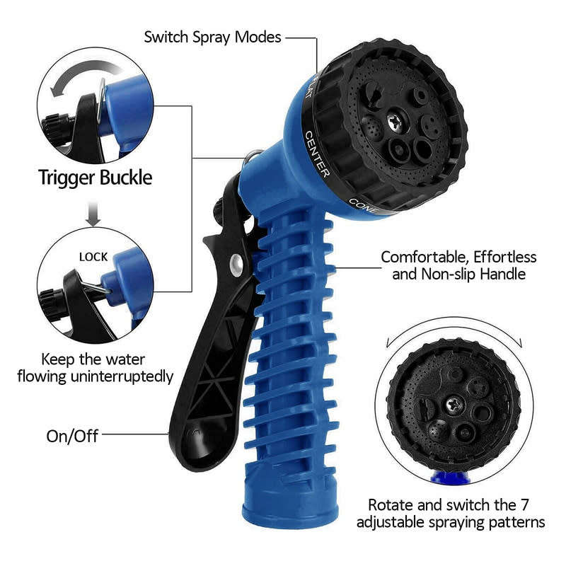 50FT Expandable Garden Hose DIY Universal Connector Leakproof Lightweight Flexible Hose