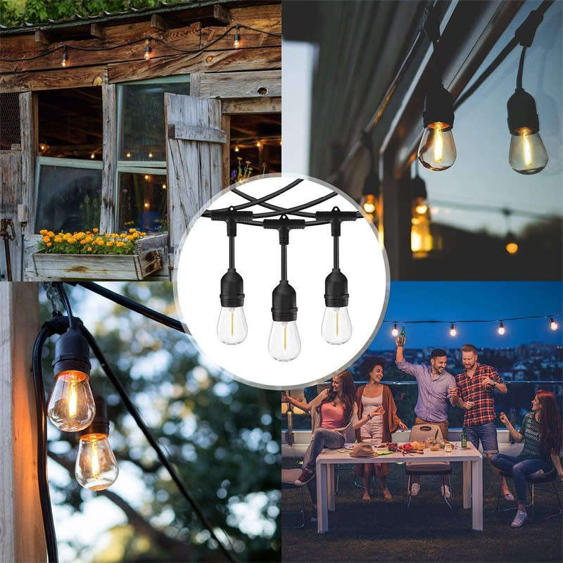 5M Waterproof Outdoor String Lights LED Commercial Grade Patio Lights Garden Holiday String Lights