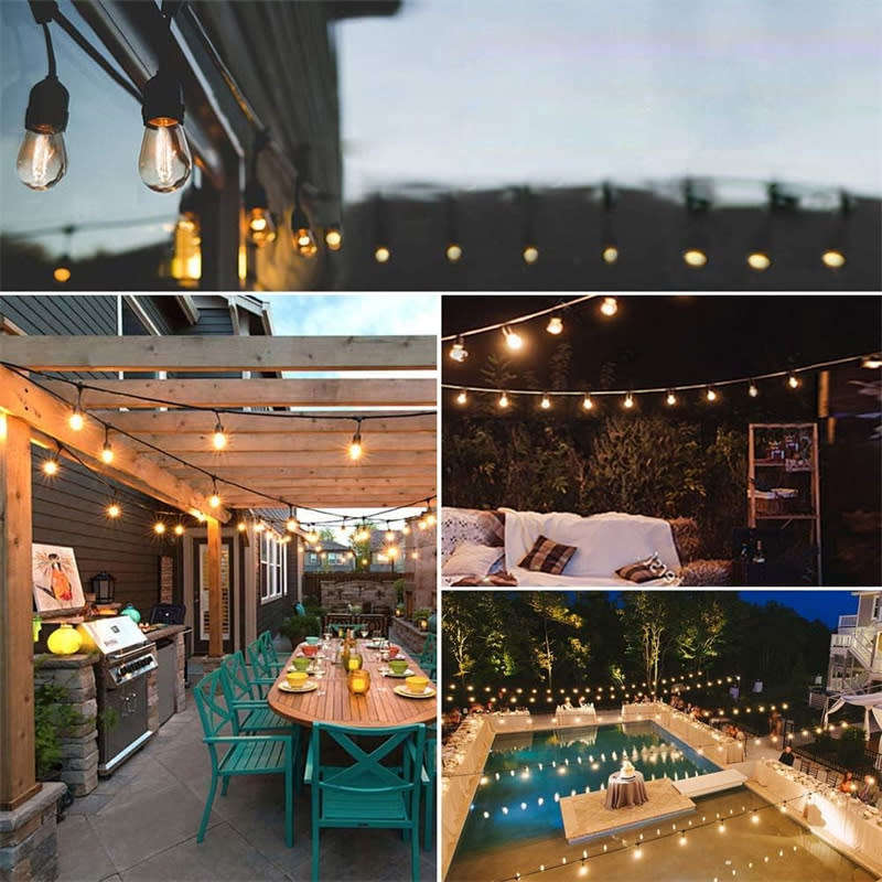 5M Waterproof Outdoor String Lights LED Commercial Grade Patio Lights Garden Holiday String Lights