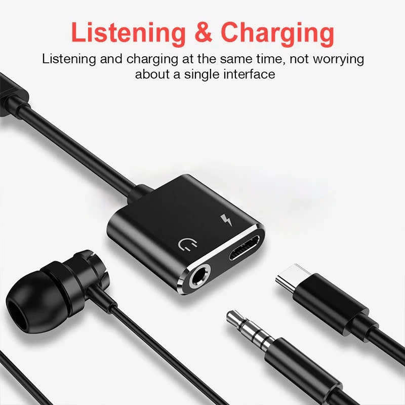 USB Type C Male to 3.5mm Jack Phone Headphone Adapter Cable