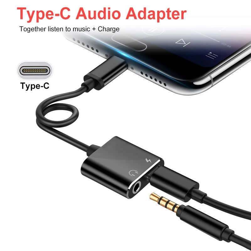 USB Type C Male to 3.5mm Jack Phone Headphone Adapter Cable