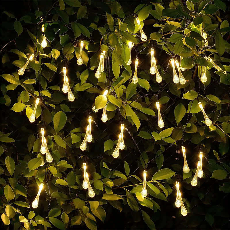 LED Solar Water Drop Light String Rain Drop Light String Outdoor Waterproof 5M