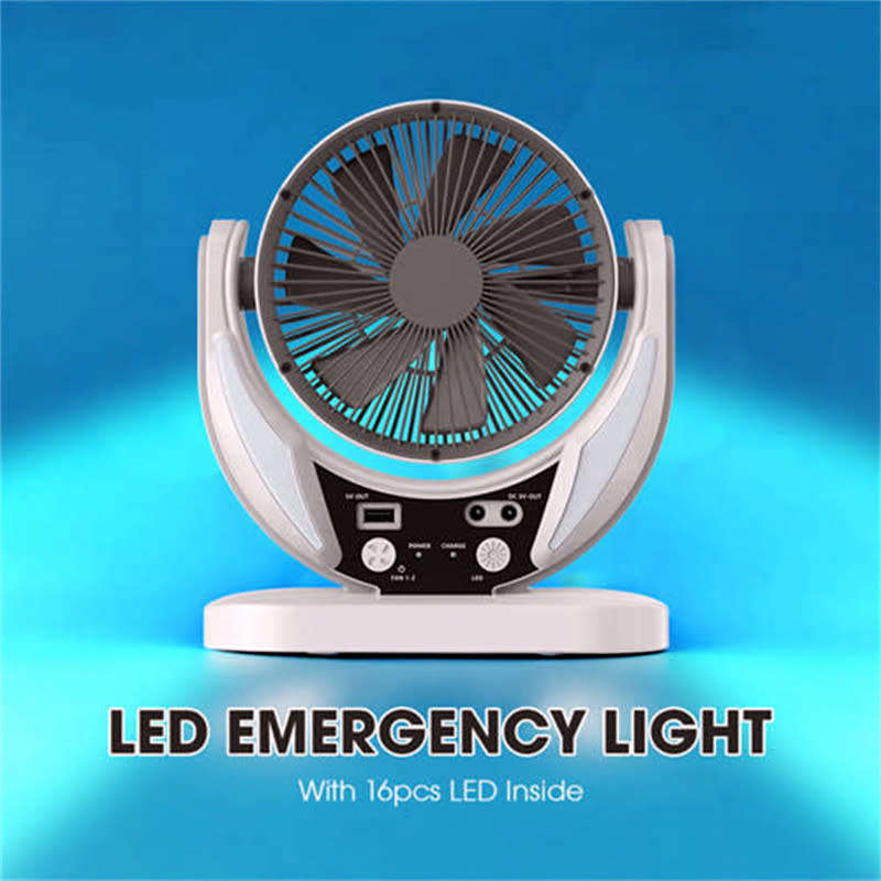 6` Rechargeable Solar Fan with Solar Panel USB Rechargeable Fan