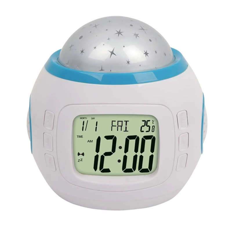 Star Projection Electronic Alarm Clock Projector Digital Alarm Clock With Music Thermometer Calendar