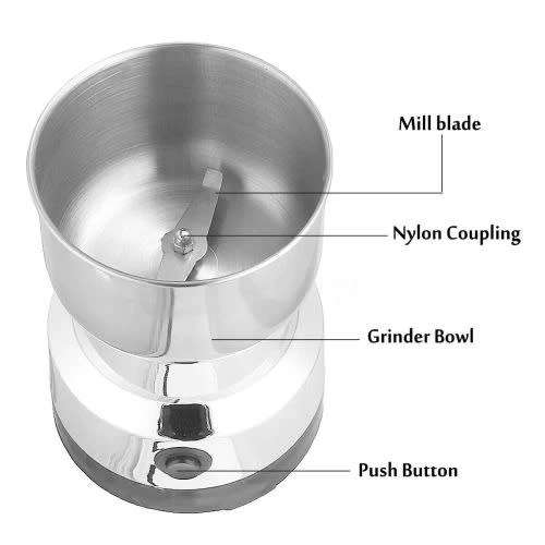 Multifunctional Stainless Steel Electric Vanilla Spice Nut Grain Coffee Grinder
