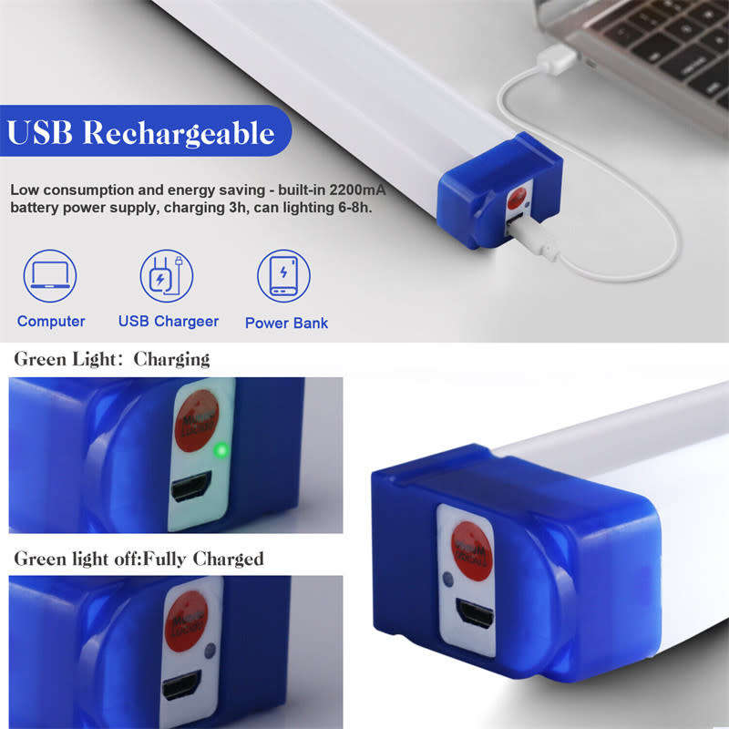 70CM Rechargeable LED Light Portable Work Light for Emergency and Car Repair