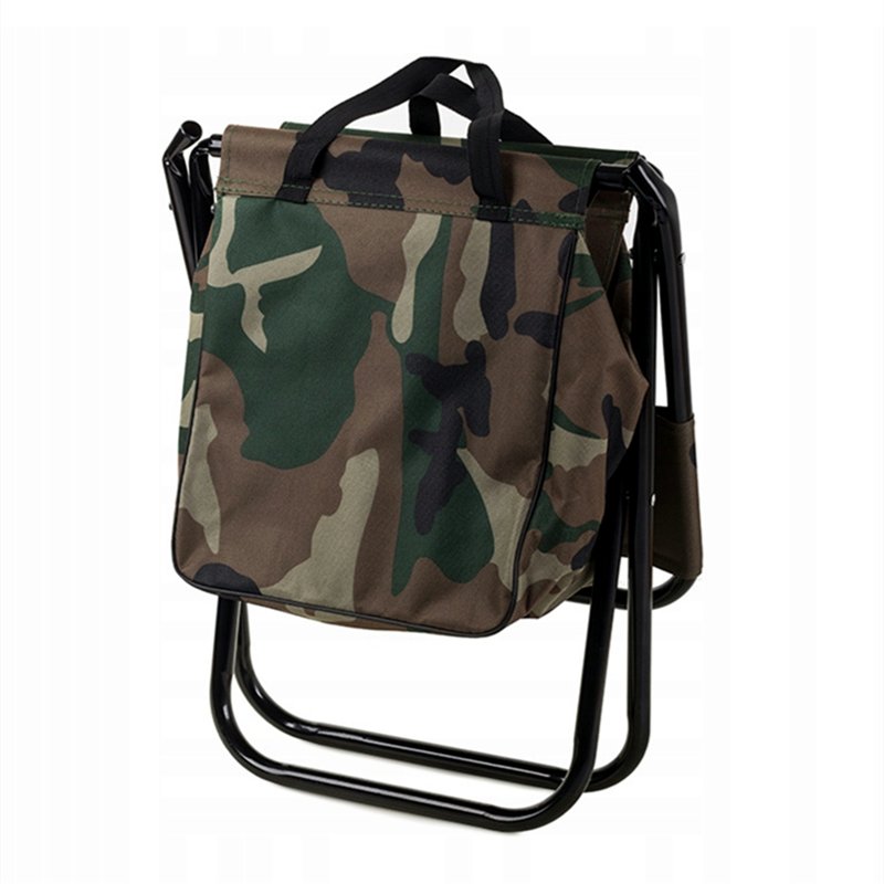 Outdoor Portable Fishing Stool with Storage Bag Folding Chair Camping Light Back Stool