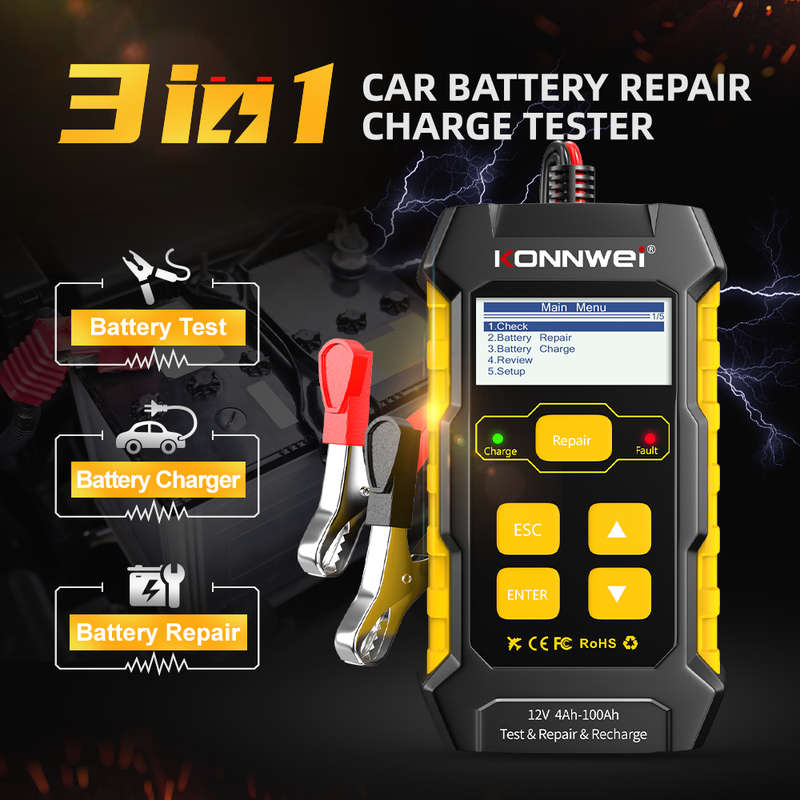 KW510 Car Battery Tester Vehicle Battery Charging System Tester Professional Diagnostic Equipment