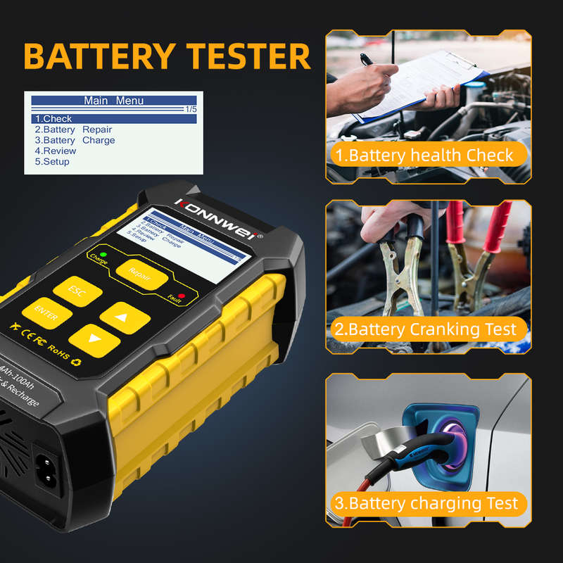 KW510 Car Battery Tester Vehicle Battery Charging System Tester Professional Diagnostic Equipment